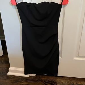 Black strapless dress